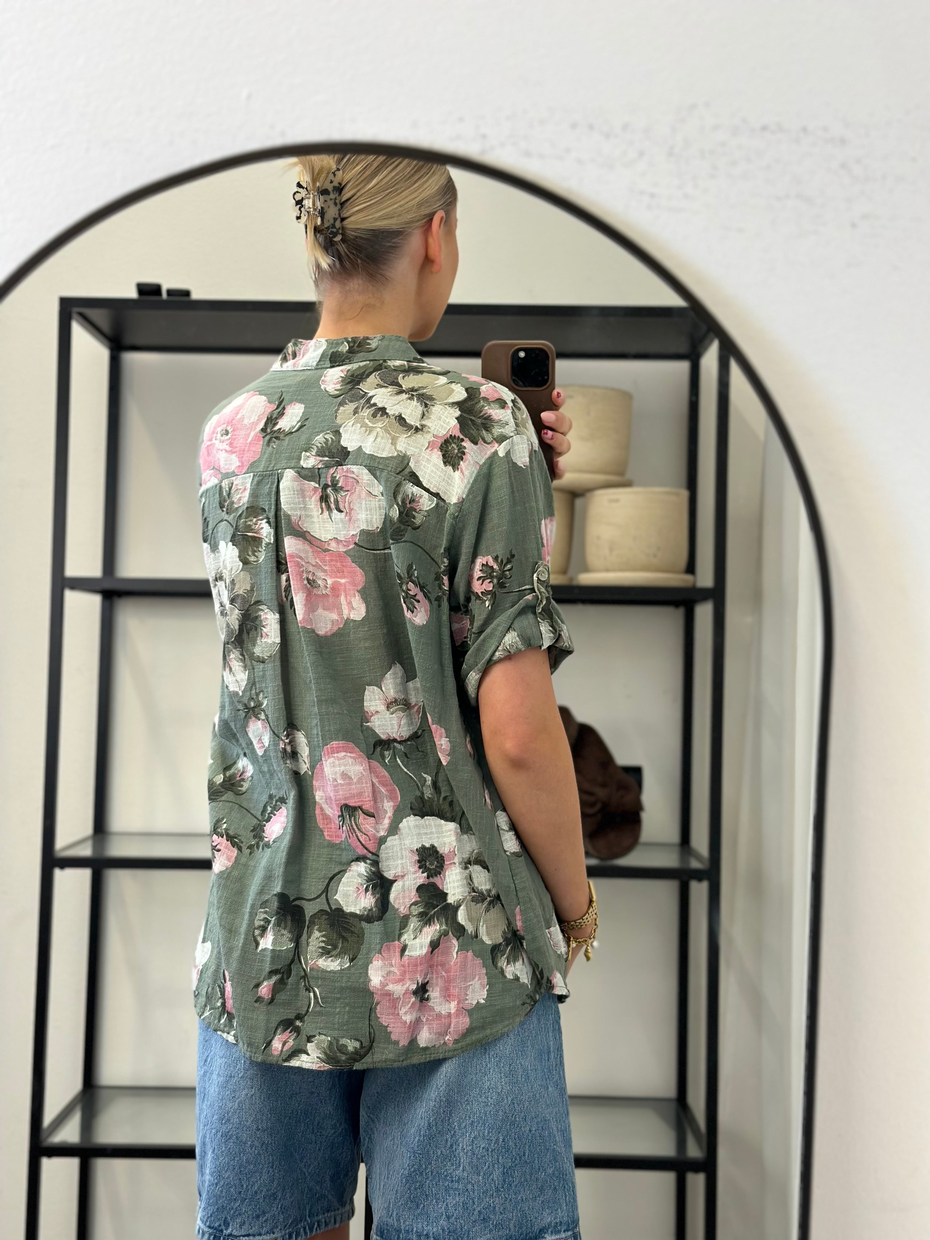 JÖRLEVIK - FLOWER BLUSE - GRÖN