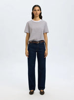Ladda upp bild till gallerivisning, SELECTED FEMME - ESSENTIAL SS STRIPED BOXY TEE - DELICIOSO/BEIGHT WHITE
