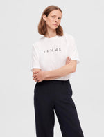 Ladda upp bild till gallerivisning, SELECTED FEMME - VILJA SS PRINTED TEE - BRIGHT WHITE
