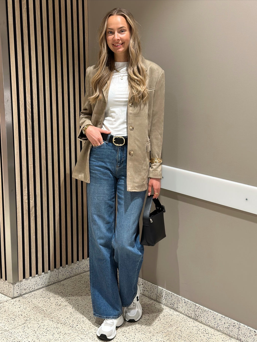 VEROMODA - HAZEL LS FAUX SUEDE BLAZER - SILVER MINK