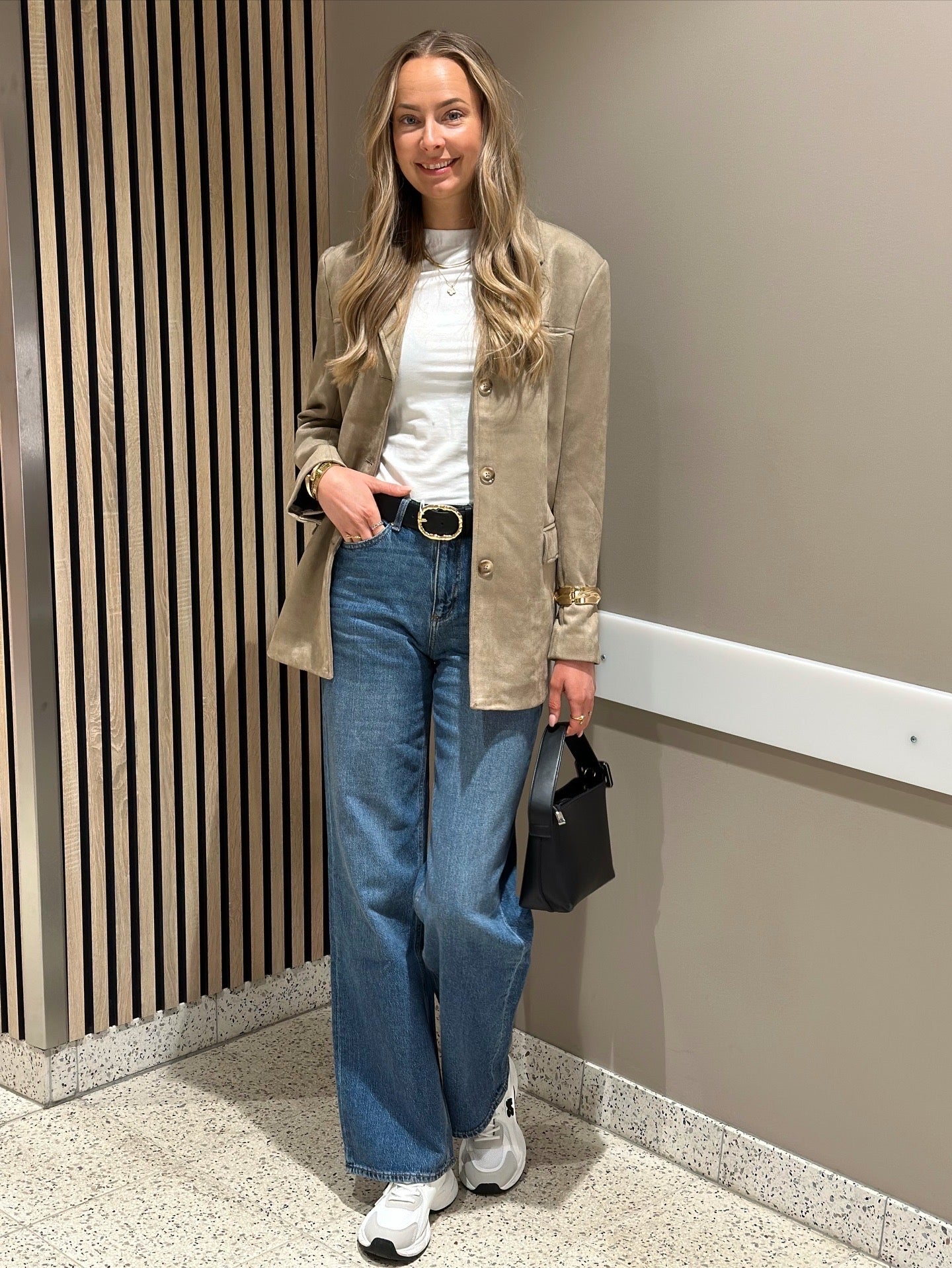 VEROMODA - HAZEL LS FAUX SUEDE BLAZER - SILVER MINK