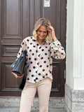 JDY - FAY L/S SHIRT - CEMENT/BLACK DOT