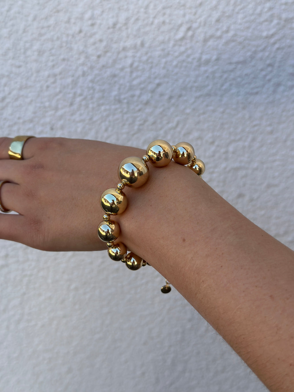 BOW19DETAILS - BEAD BRACELET - GOLD