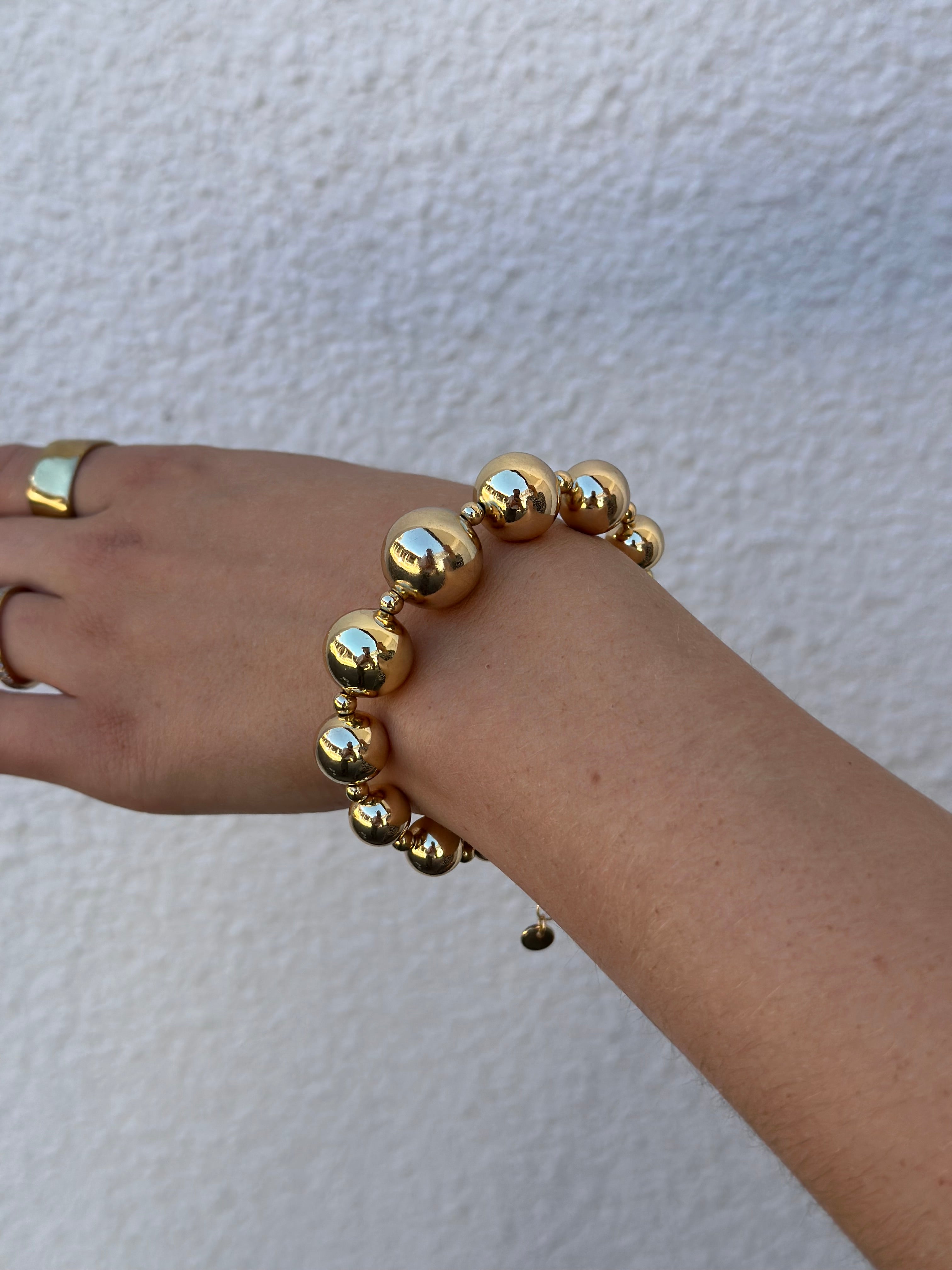BOW19DETAILS - BEAD BRACELET - GOLD