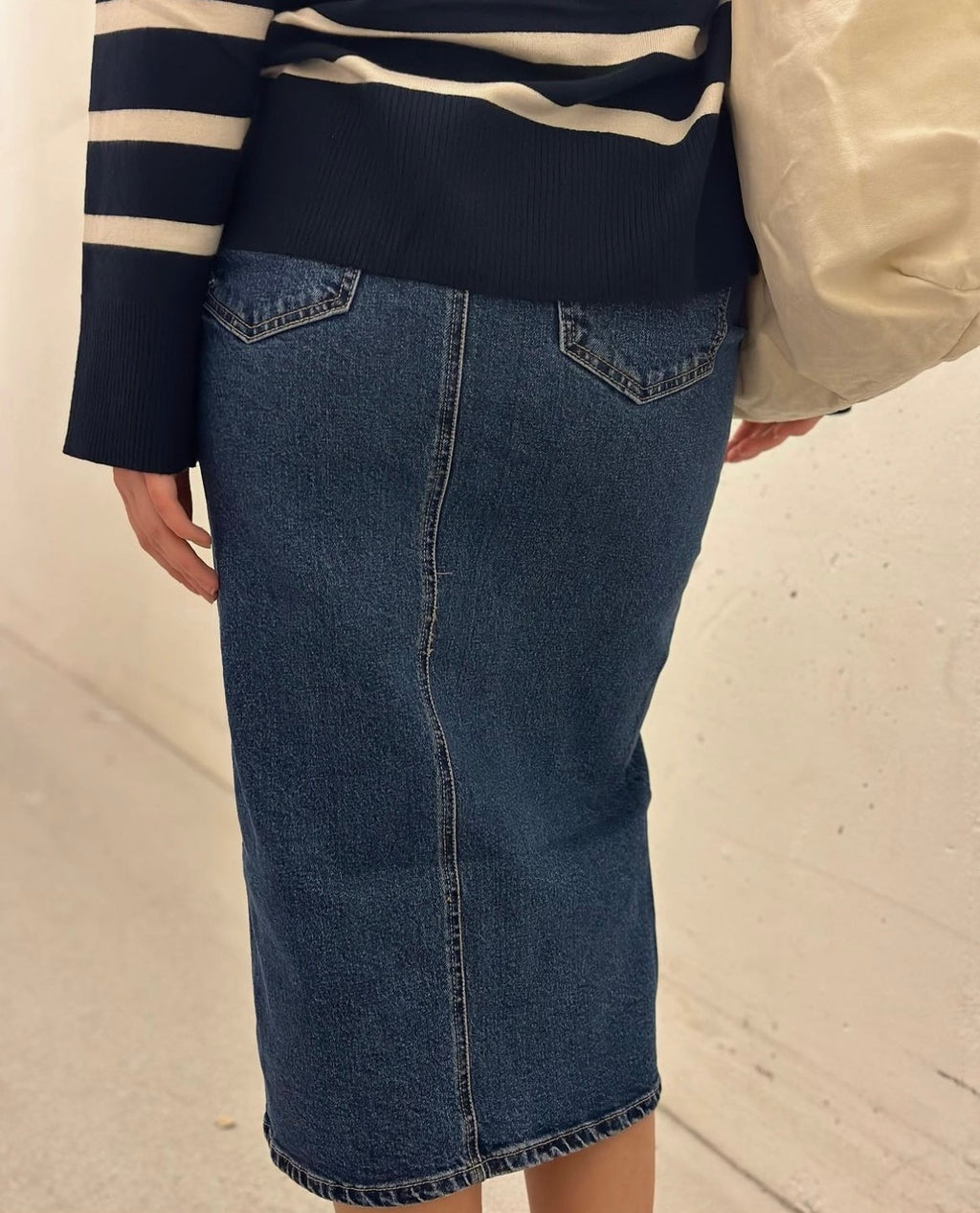 VERO MODA - VERI HR CALF DENIM SKIRT - MEDIUM BLUE DENIM