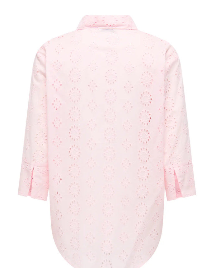 JDY - TALLIE 3/4 LONG SHIRT - CHALK PINK