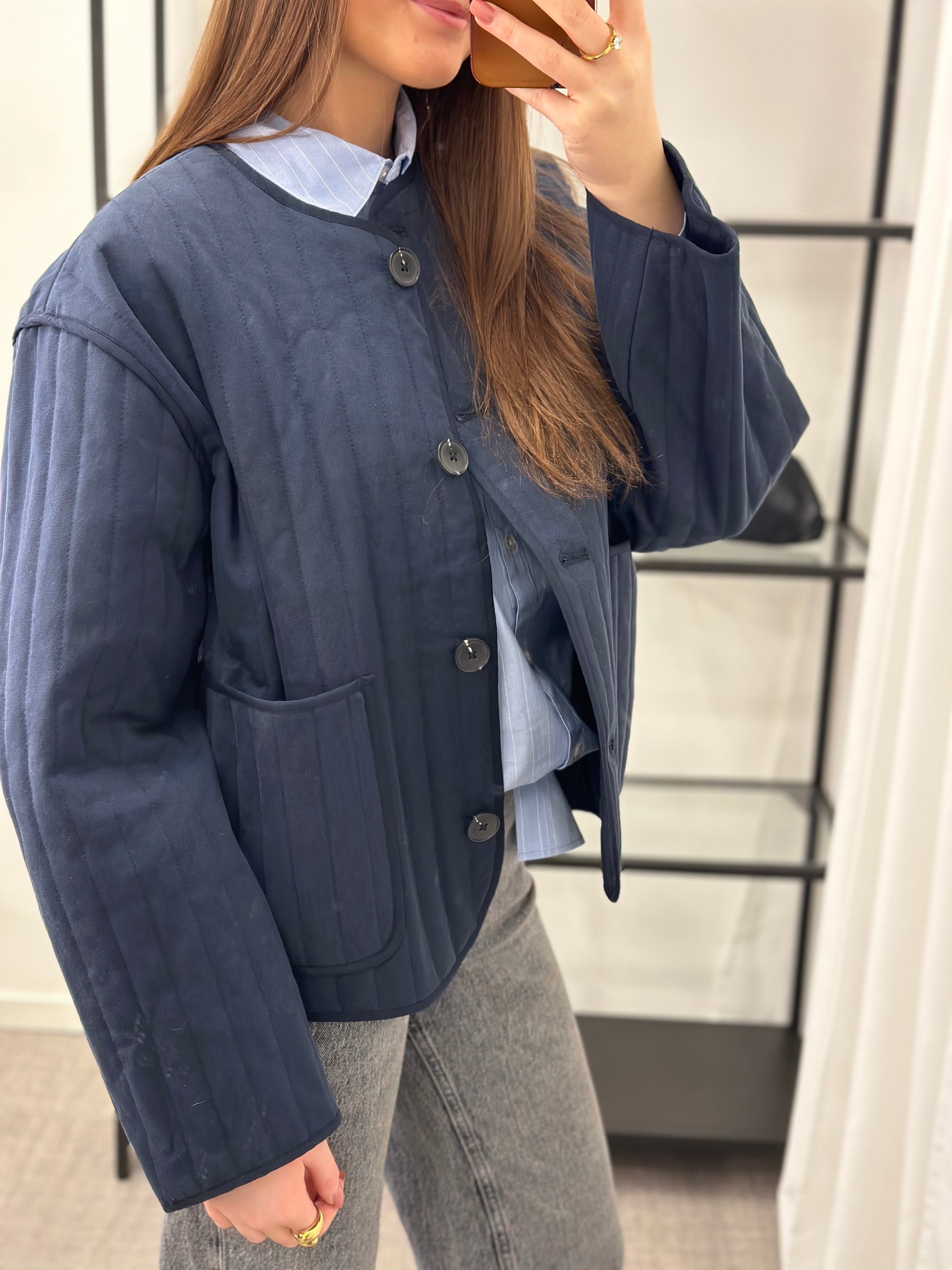 SELECTED FEMME - MALINA QUILTED JACKET - DARK SEPPHIRE