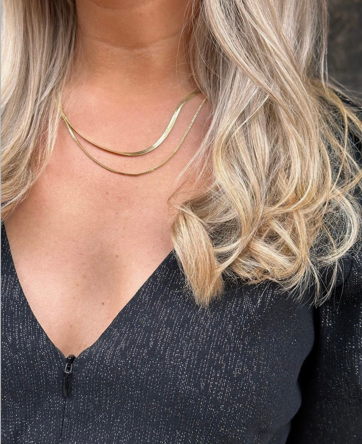 PIECES - BINA 2-PACK NECKLACE - GOLD