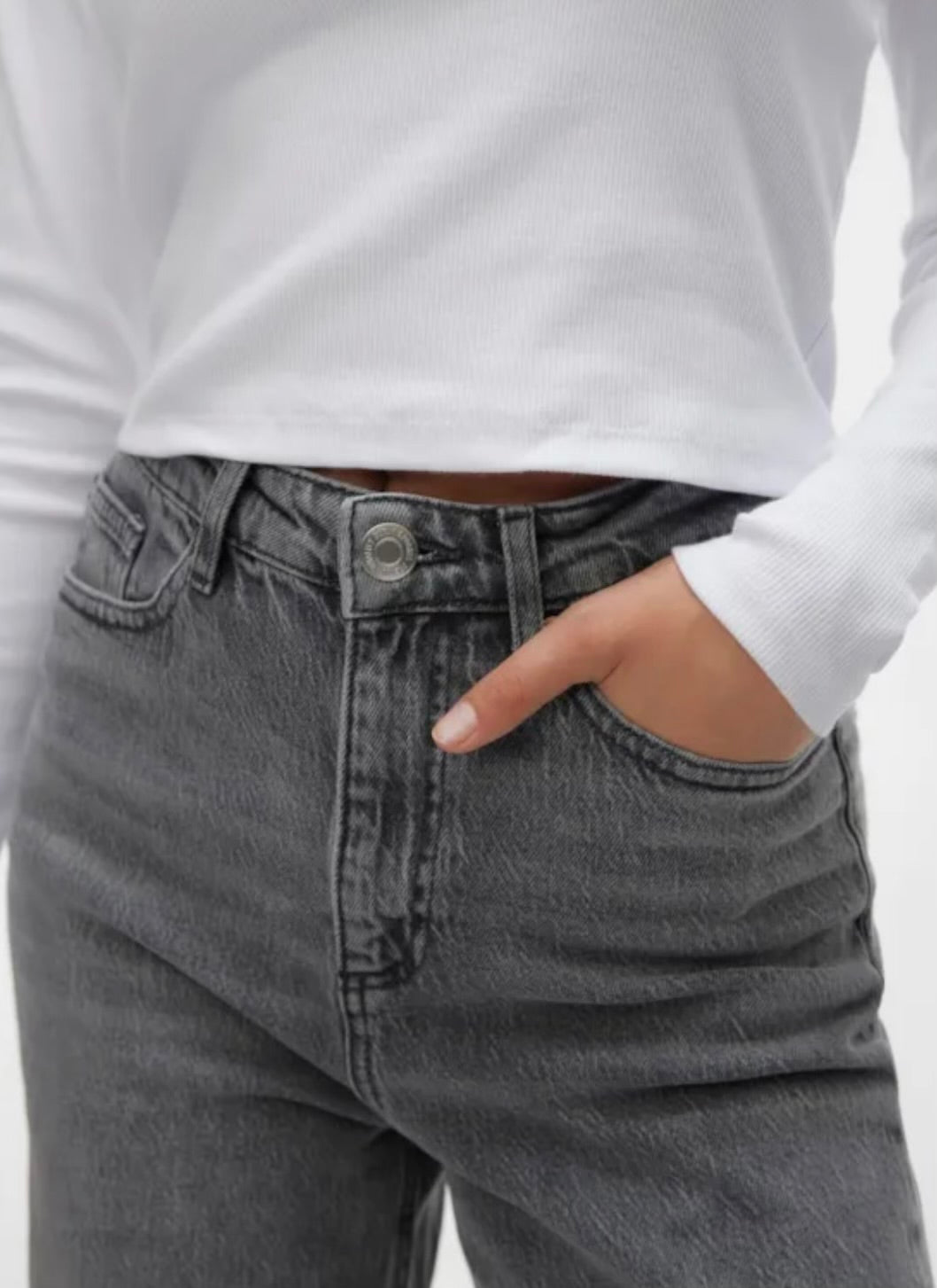 VERO MODA - TESSA HR WIDE JEANS - MEDIUM GREY DENIM