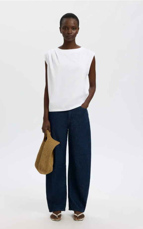 SELECTED FEMME - CALLI SL TOP - BRIGHT WHITE