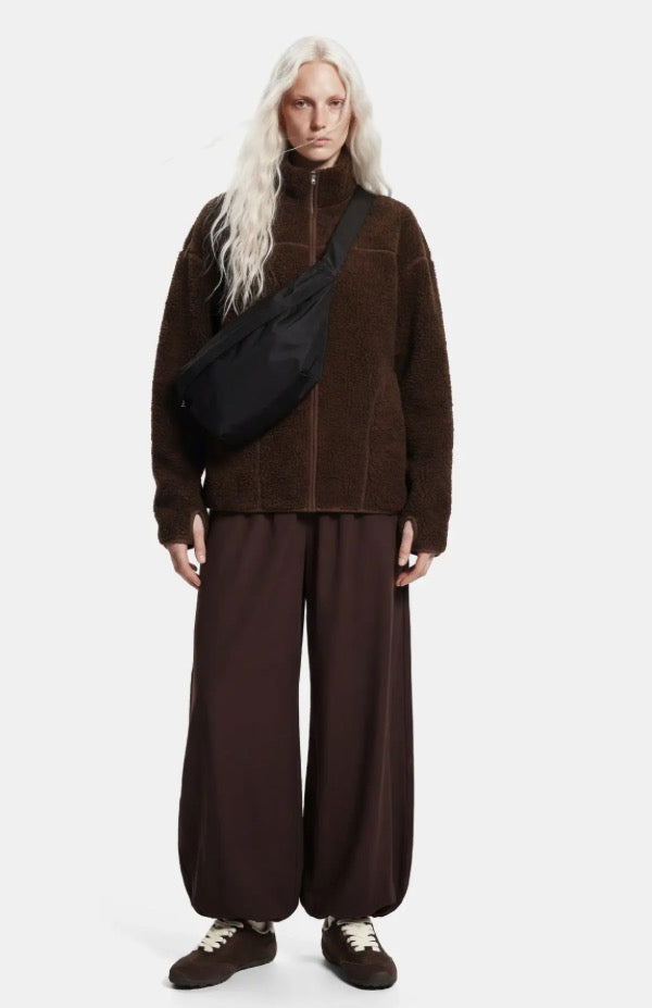 PIECES - SADIA TEDDY JACKET - HOT FUDGE