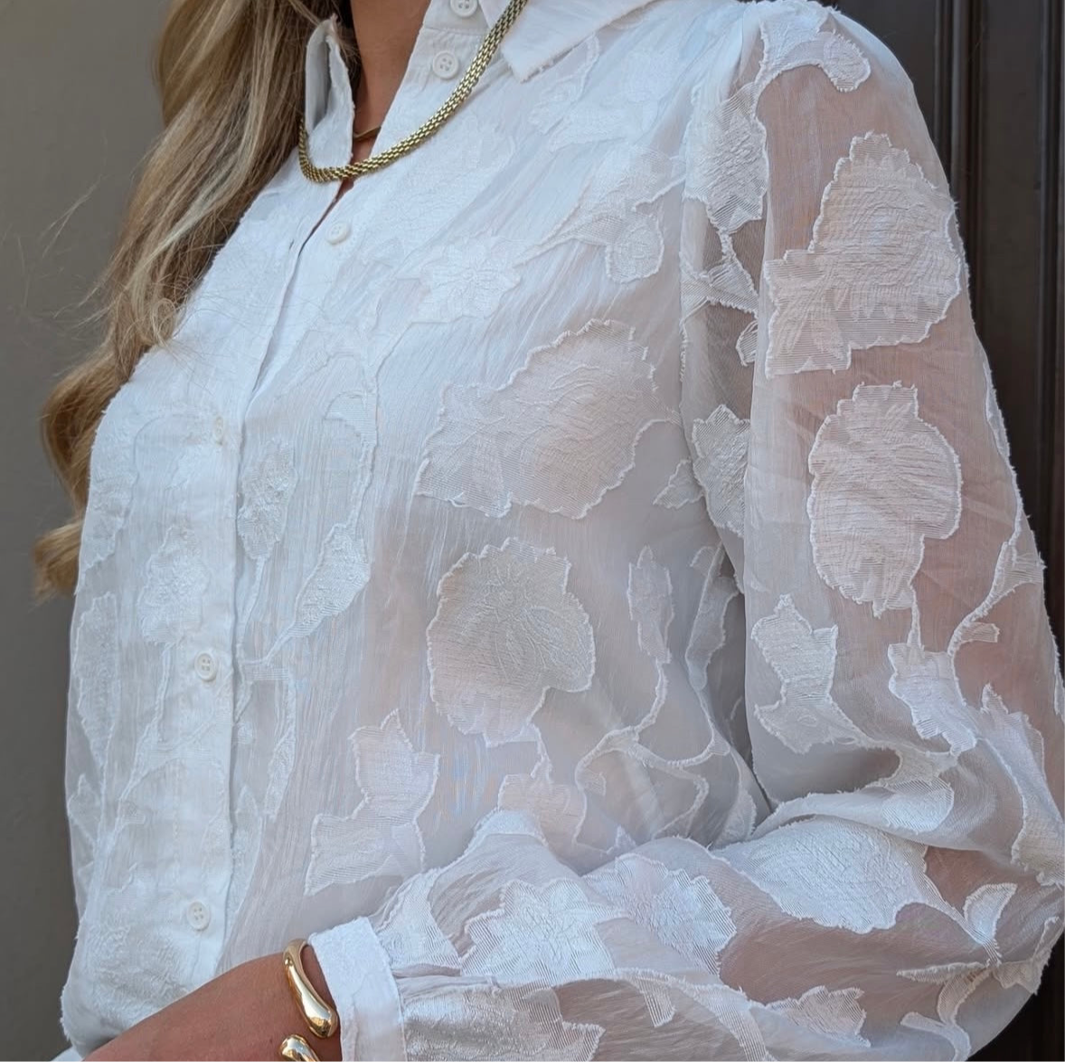 PIECES - JALA LS SHIRT - CLOUD DANCER