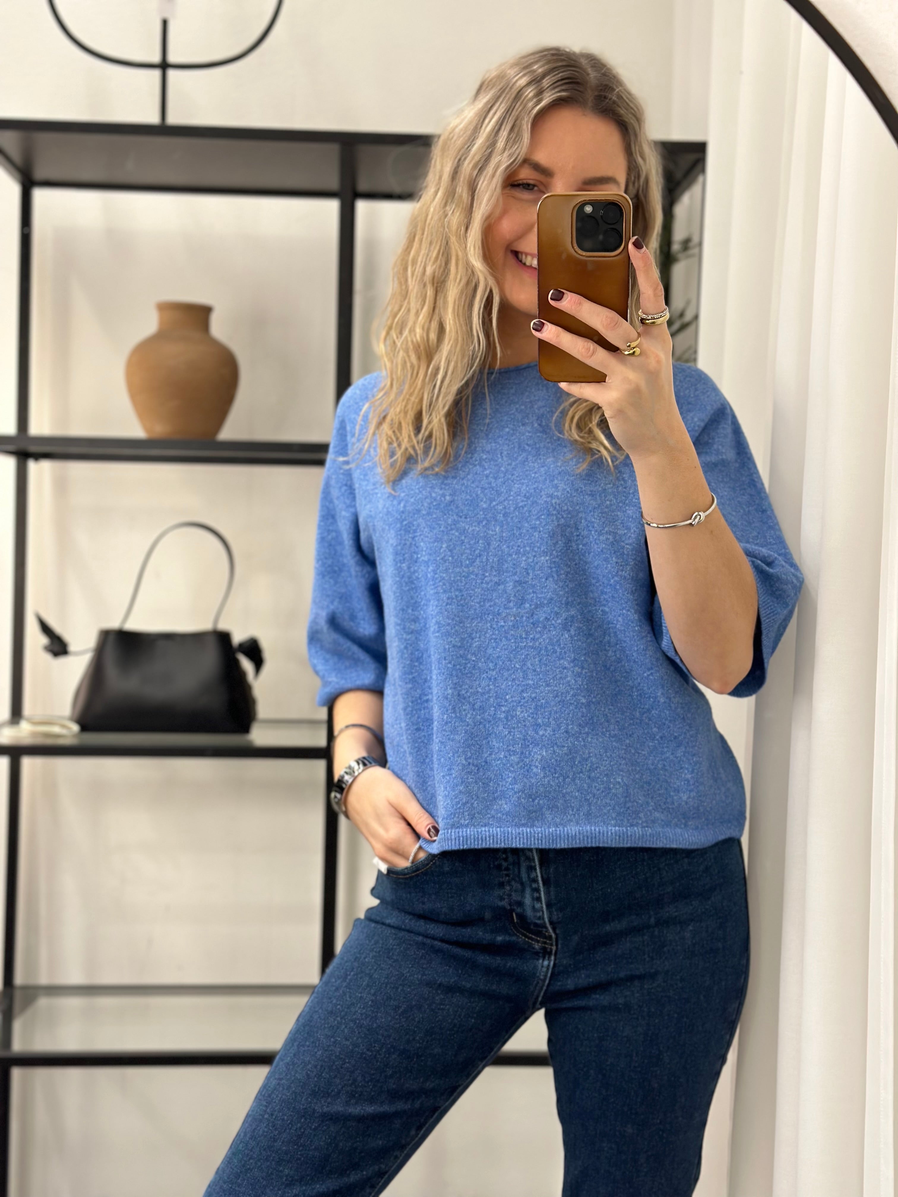 ONLY - LOYAL 2/4 O-NECK - ULTRAMARINE/MELANGE