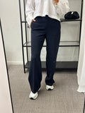 SELECTED FEMME - RITA MW WIDE PANT - DARK SAPPHIRE/MELANGE
