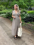 JÖRLEVIK - STRIPE DRESS - COFFEE