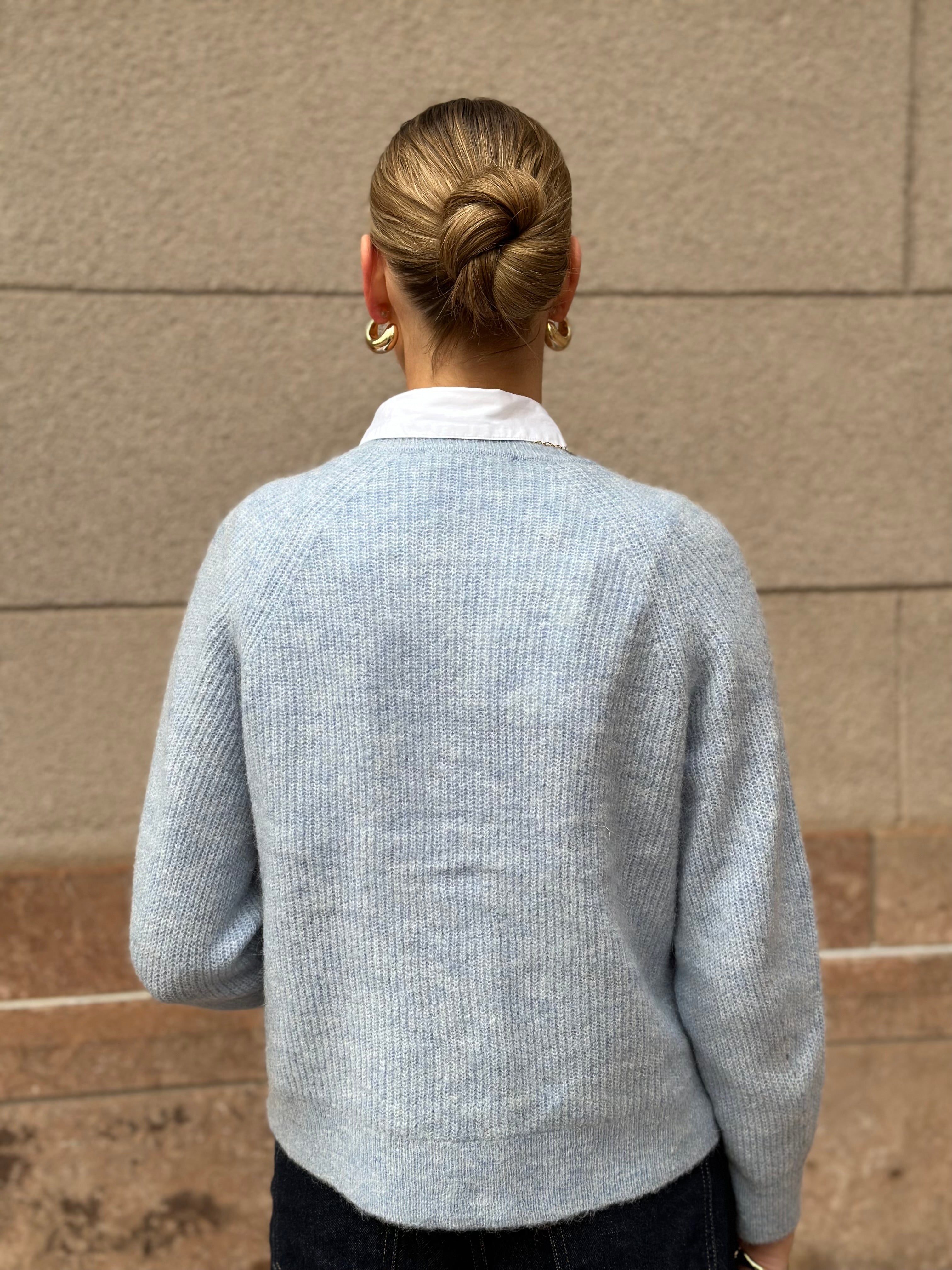 SELECTED FEMME - LULU SHORT CARDIGAN - CASHMERE BLUE/MELANGE