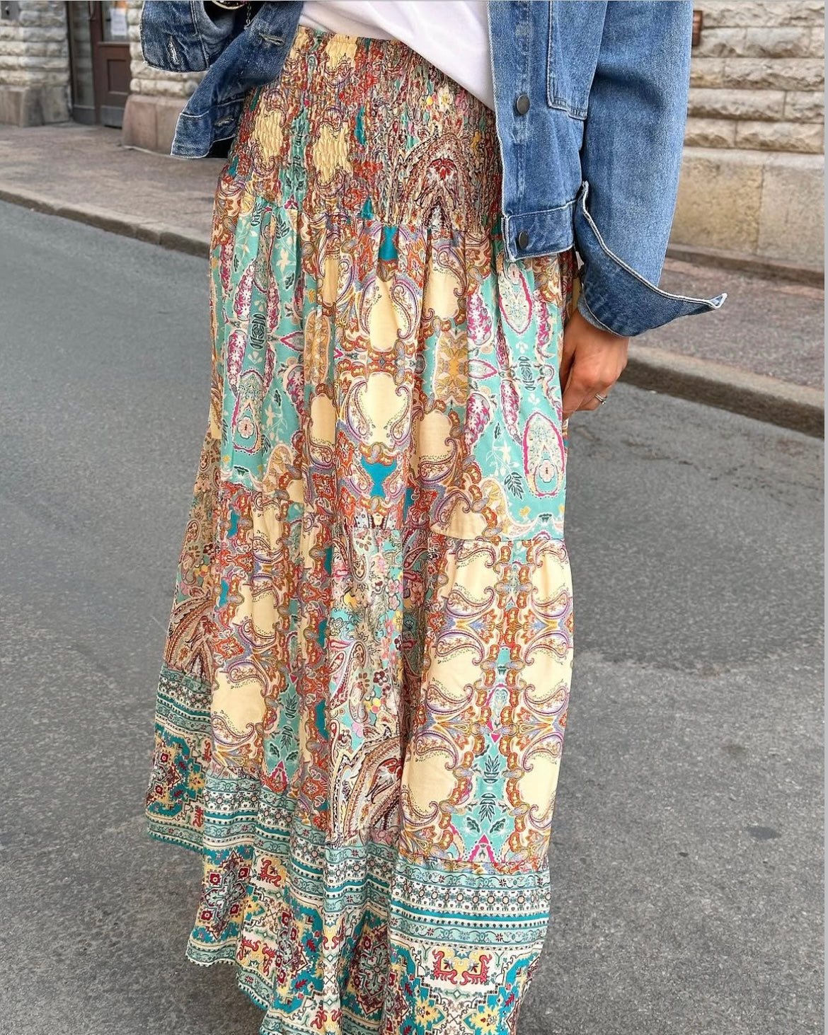 MARTA - SMOCKKJOL - BLUE/YELLOW