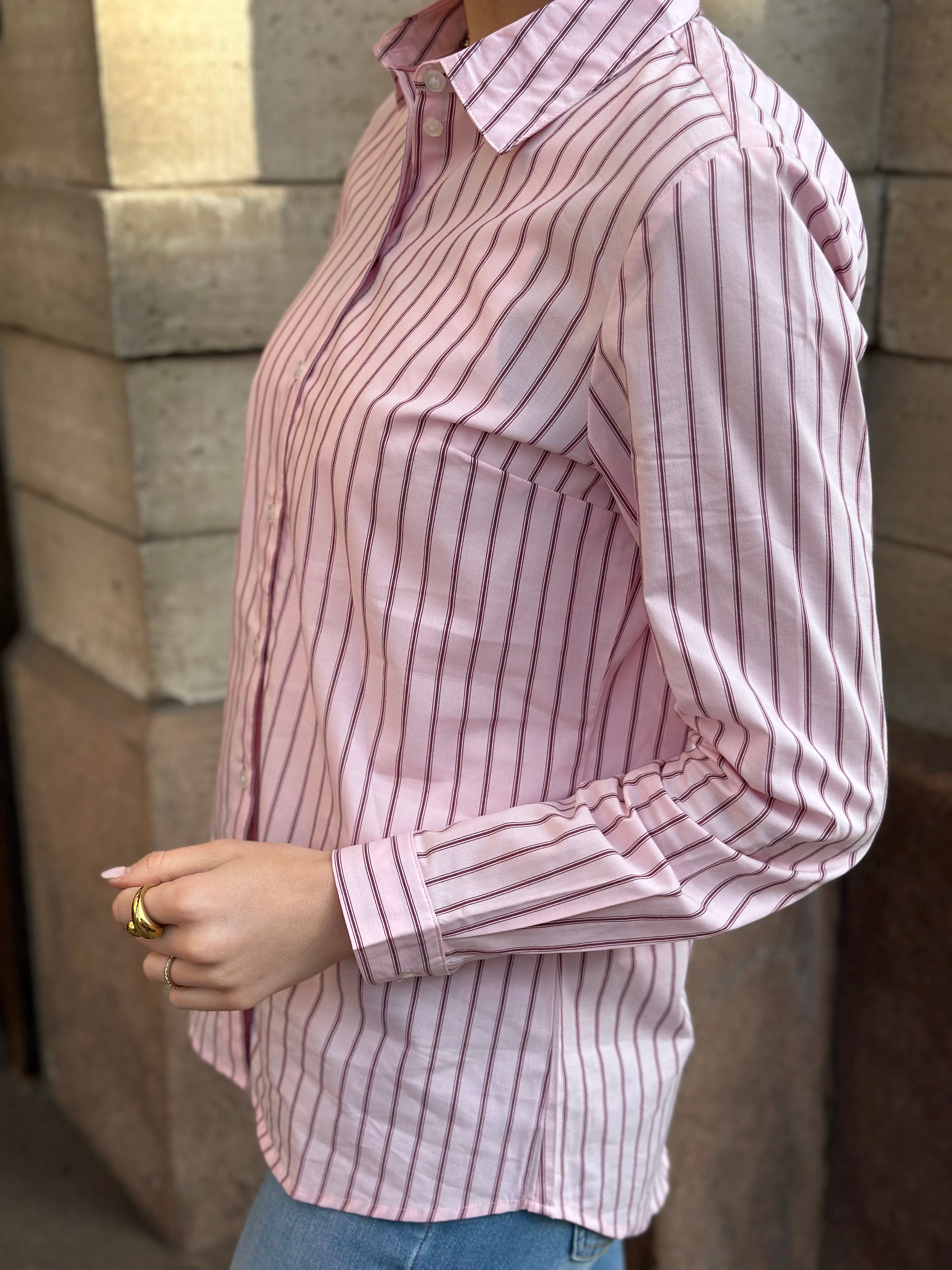 JDY - MIO L/S SHIRT - CHALK PINK/FIG