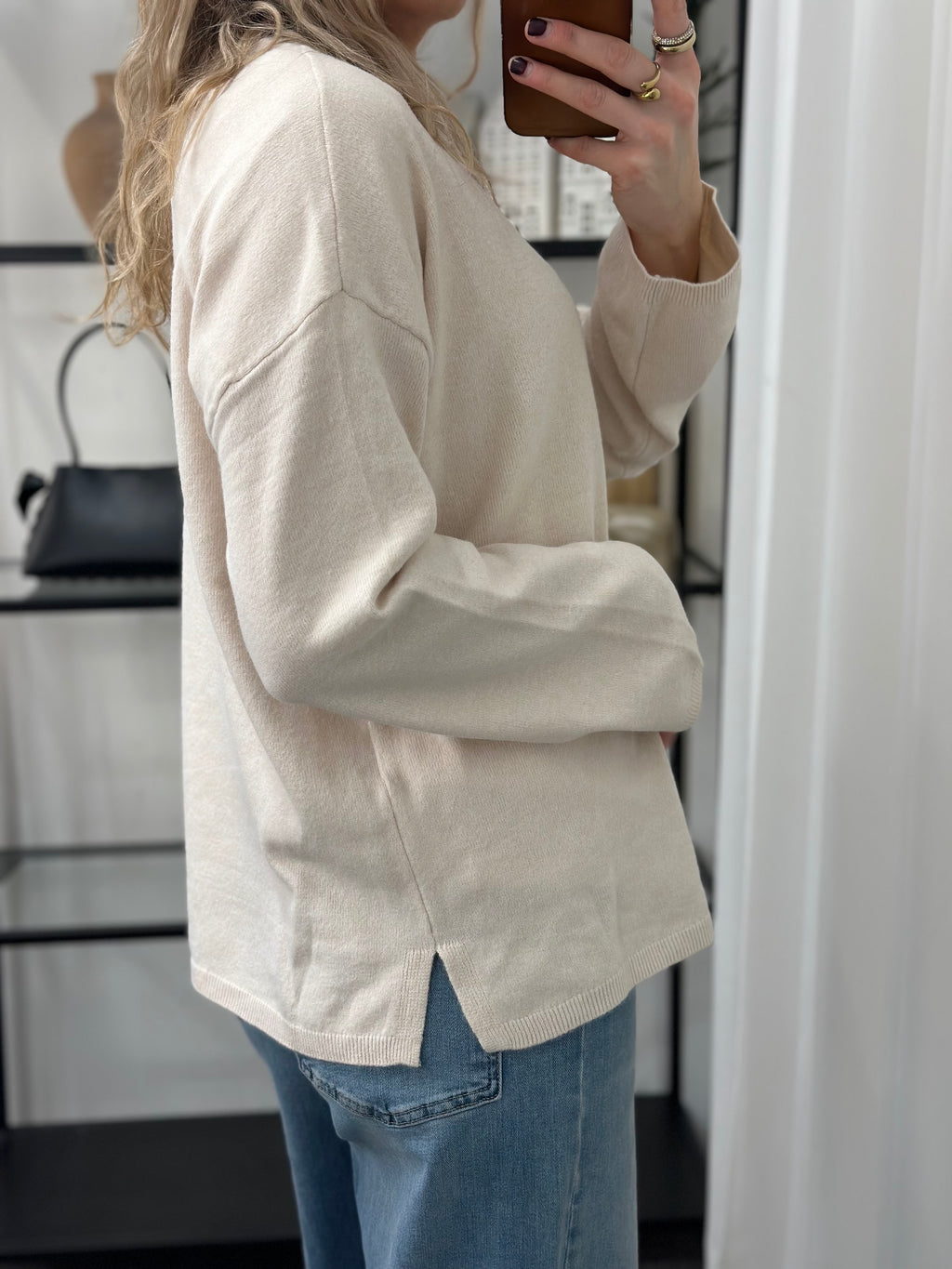 ONLY - LOYAL AMALIO LIFE LS O-NECK - MOONBEAM/MELANGE