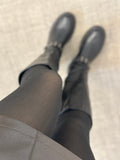 PIECES - SOPHIE FLEECE TIGHTS - BLACK/NUDE FLEECE