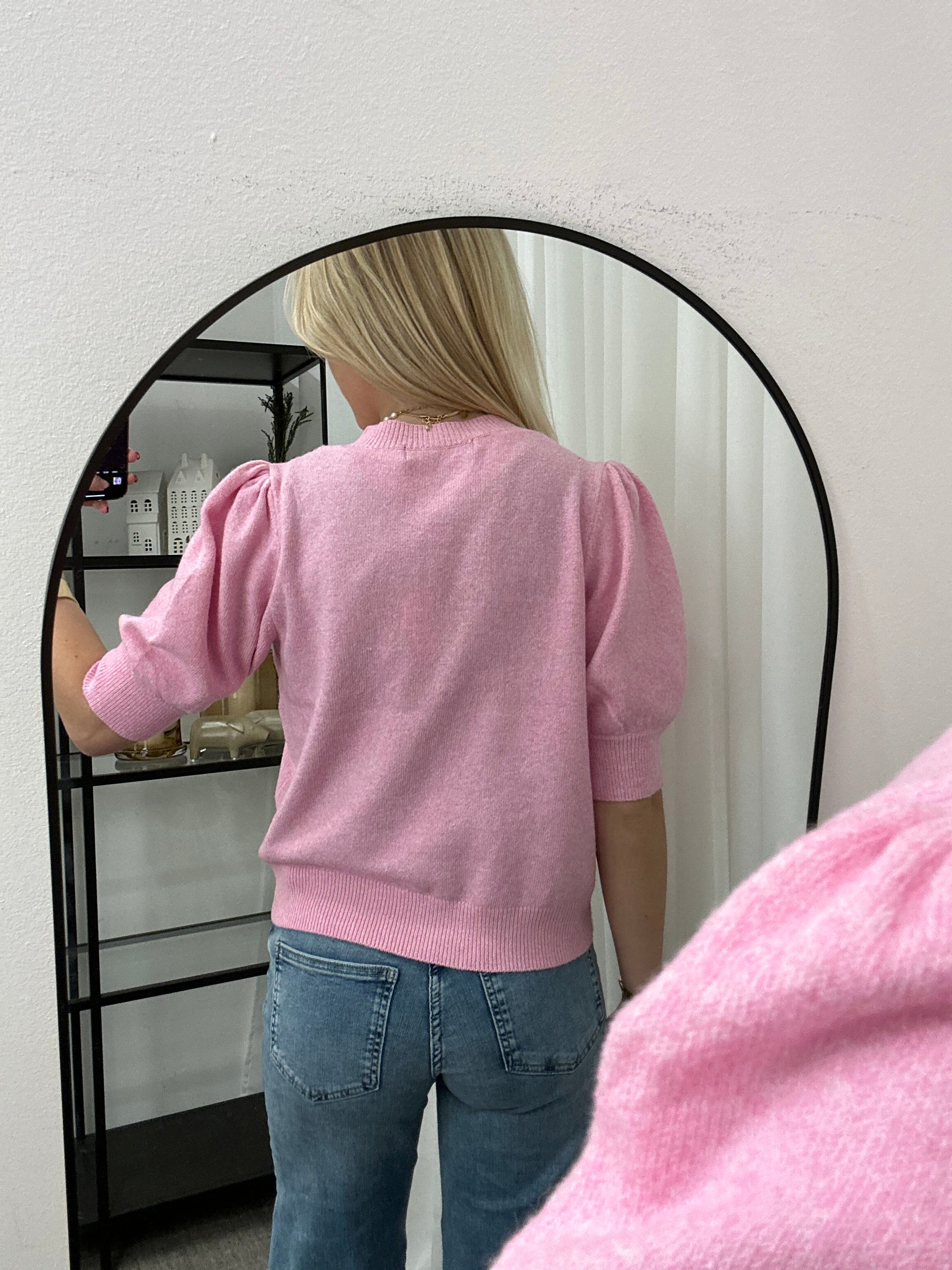 VEROMODA - DOFFY 2/4 O-NECK PULLOVER - BONBON/MELANGE