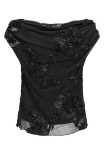 JDY - CASABLANCA S/L OFF SHOULDER TOP - BLACK
