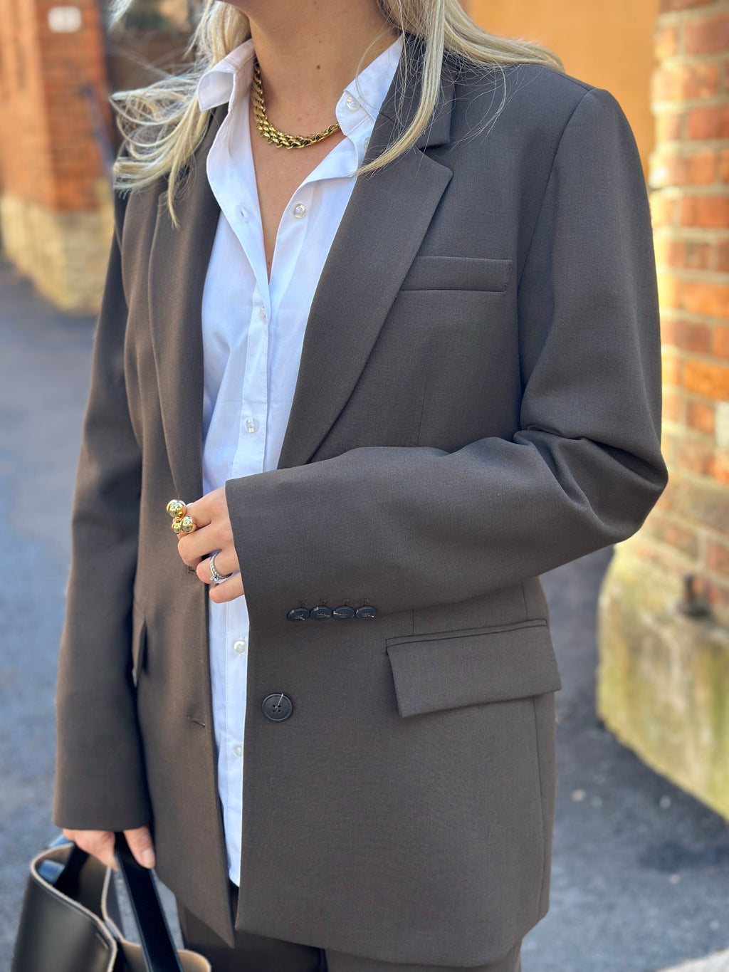SELECTED FEMME - RITA LS CLASSIC BLAZER - DELICIOSO/MELANGE