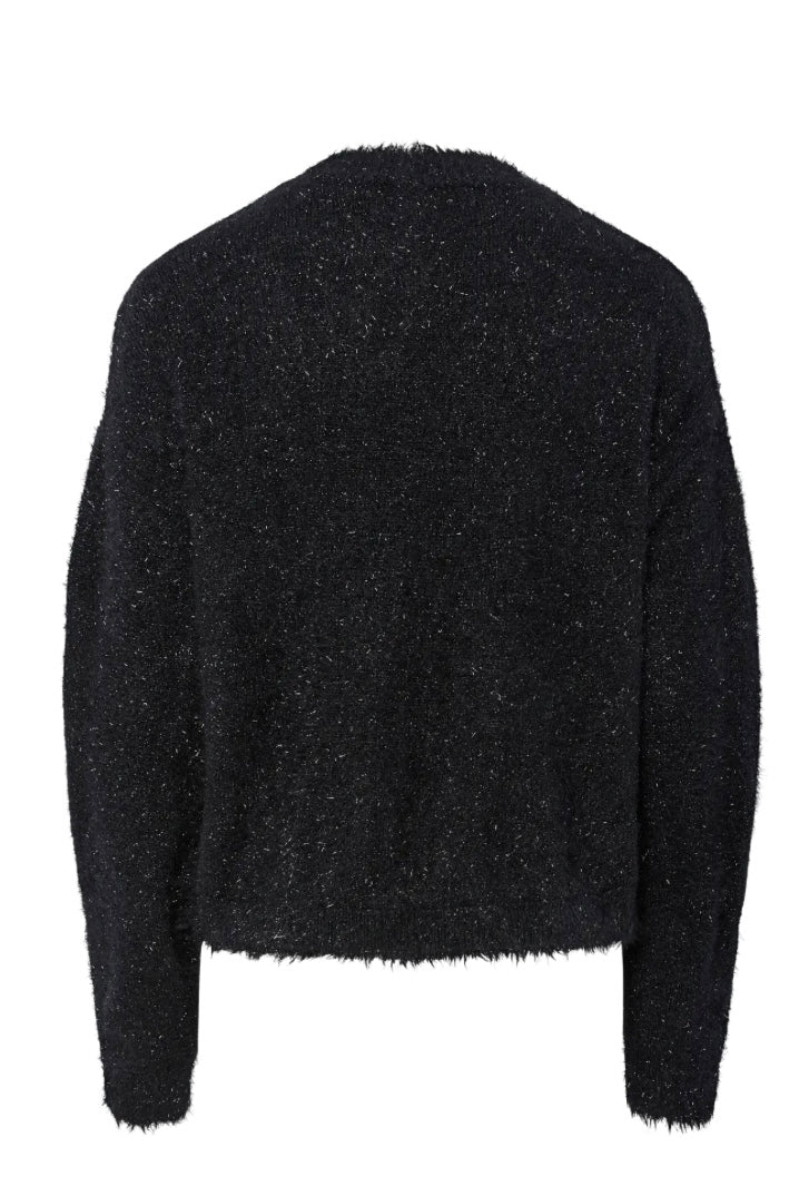 PIECES - MIE LS O-NECK KNIT - BLACK