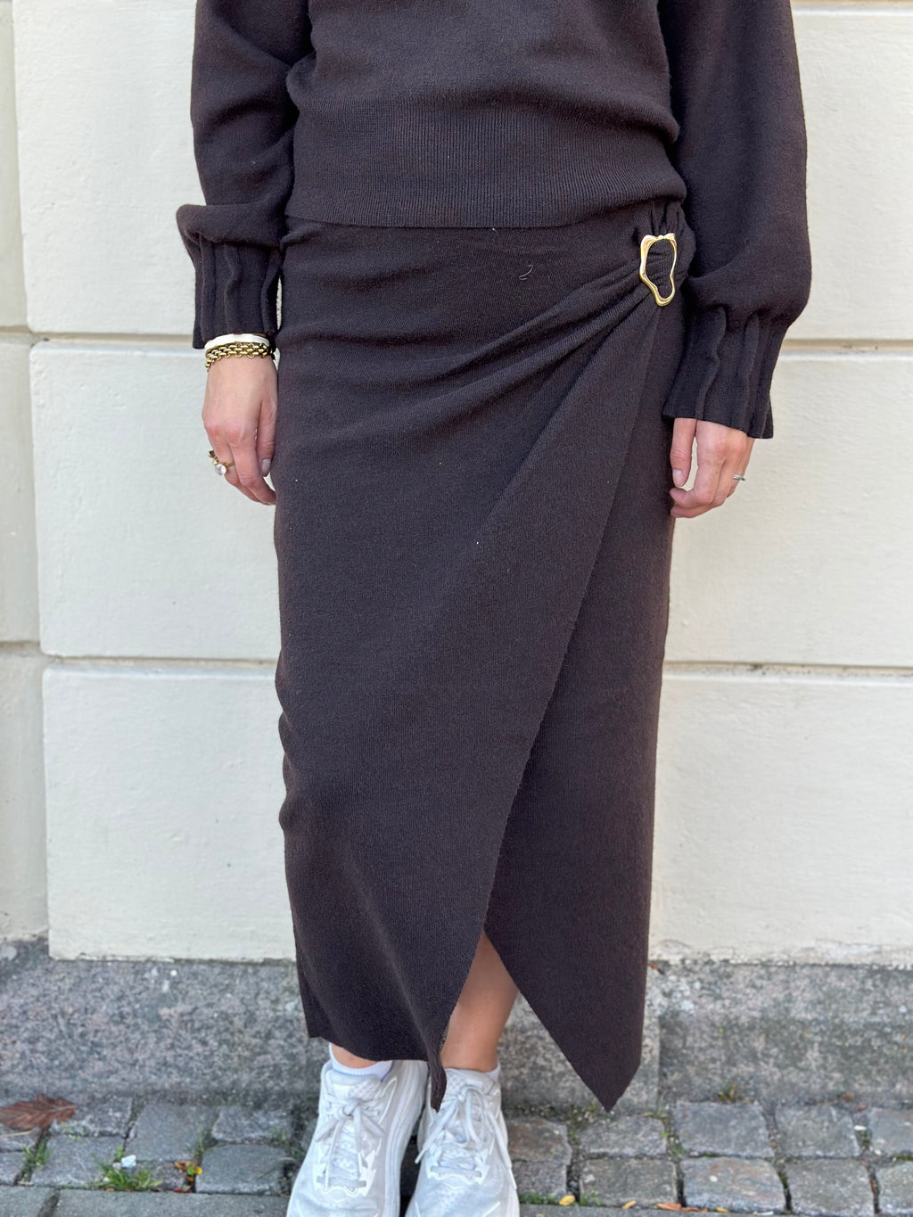 VEROMODA - KACY NW DRAPE ANKLE SKIRT - COKOLATE TORTE