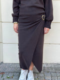 VEROMODA - KACY NW DRAPE ANKLE SKIRT - COKOLATE TORTE