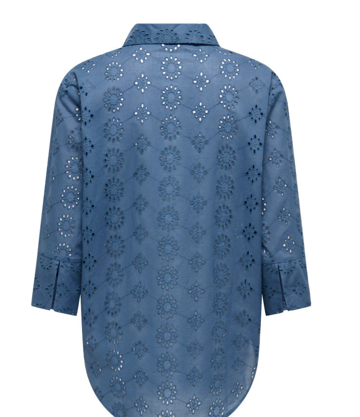 JDY - TALLIE 3/4 LONG SHIRT - VINTAGE INDIGO