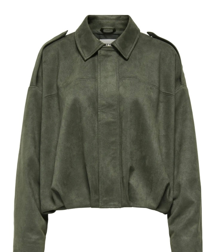 JDY - NIA FAUX SUEDE BAT JACKET - THYME