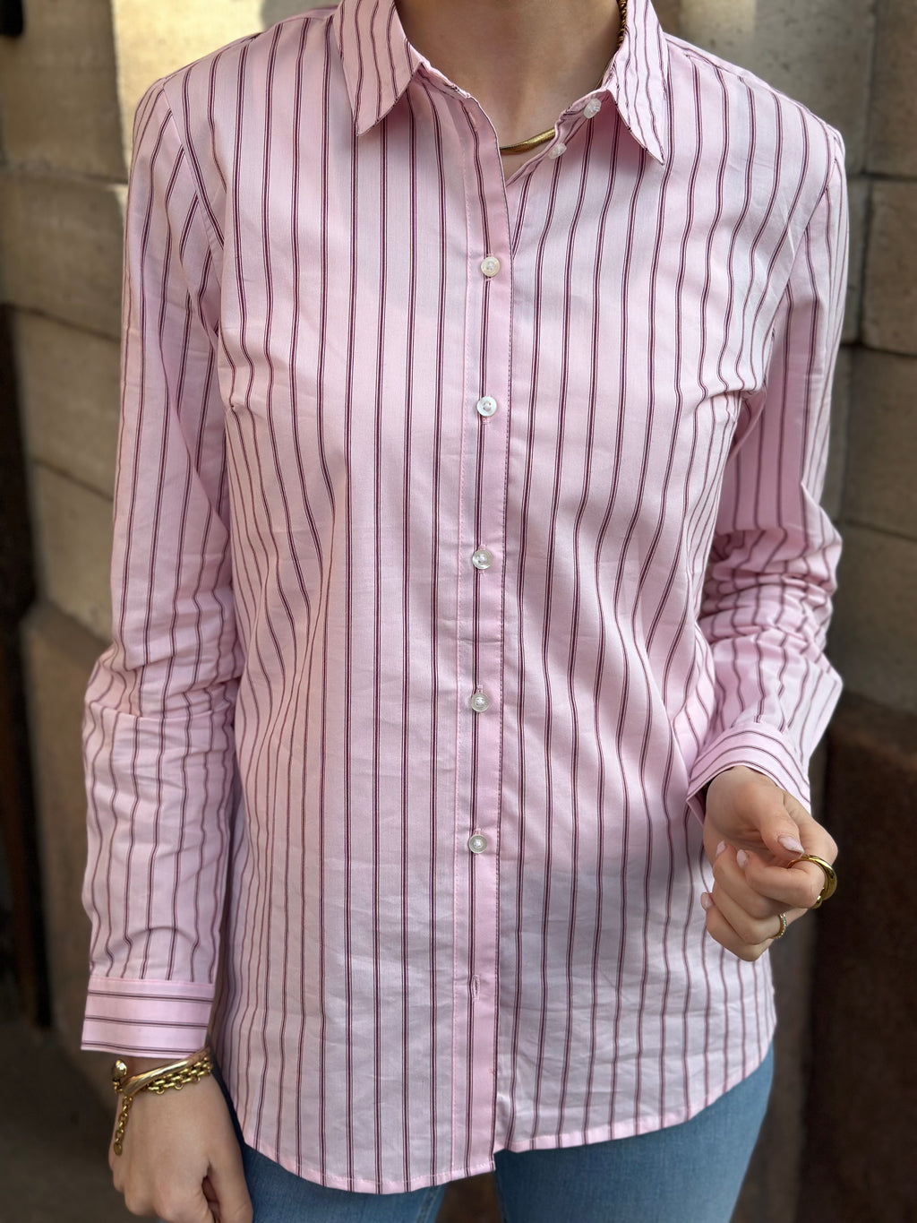 JDY - MIO L/S SHIRT - CHALK PINK/FIG