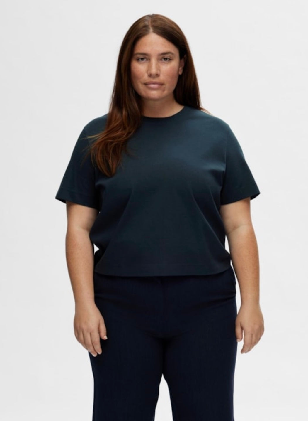 SELECTED FEMME - ESSENTIAL SS BOXY TEE - DARK SAPPHIRE