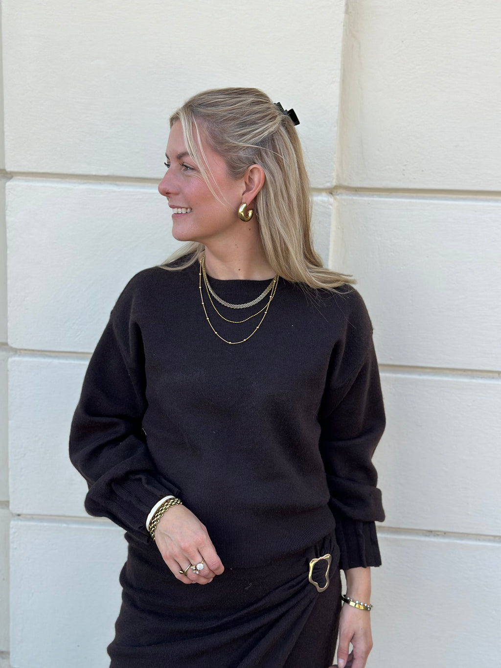 VEROMODA - KACY LS O-NECK PULLOVER - COCOLATE TORTE/MELANGE