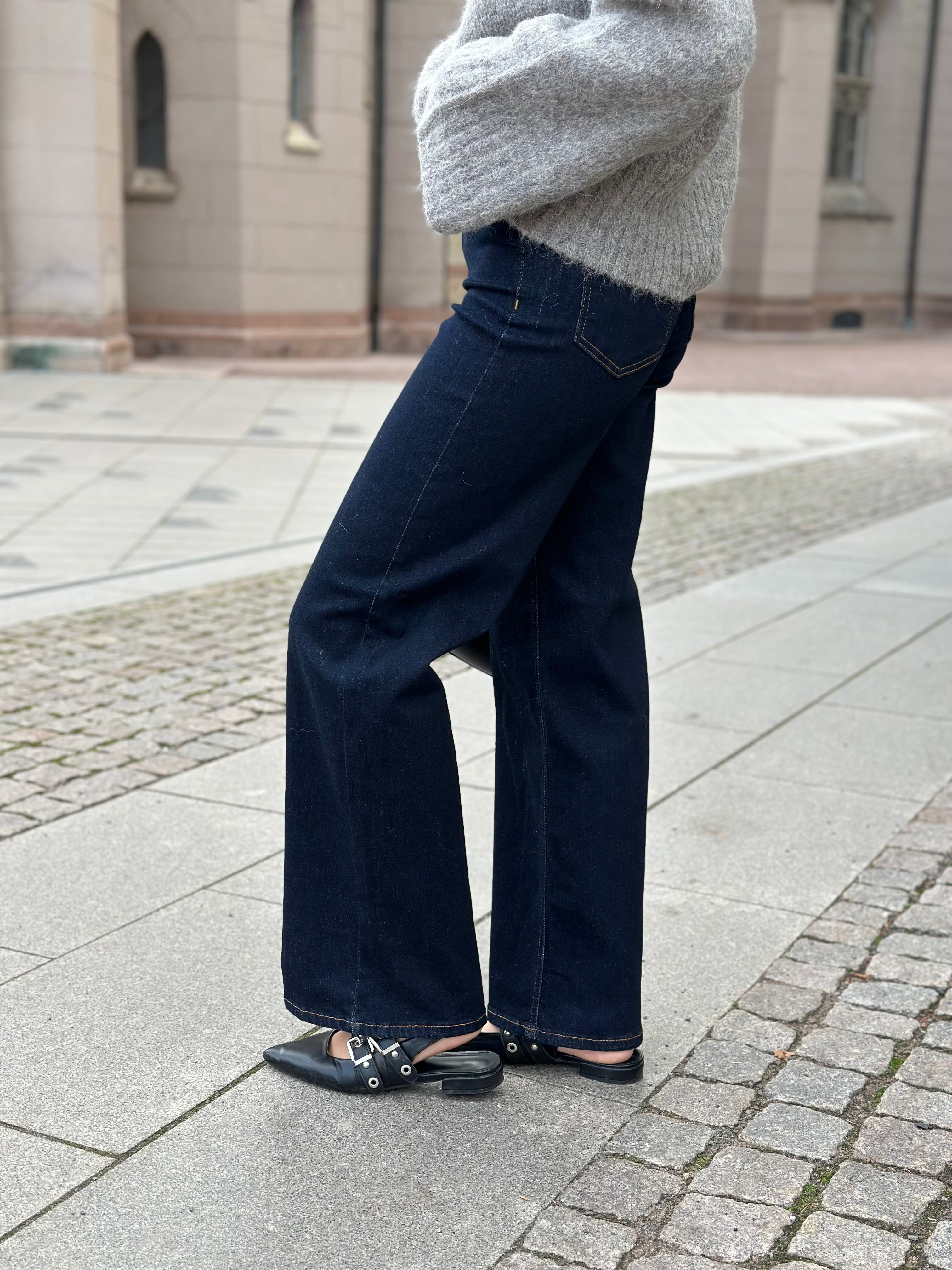 ONLY - MADISON BLUSH HW WIDE - DARK BLUE DENIM/RINSE