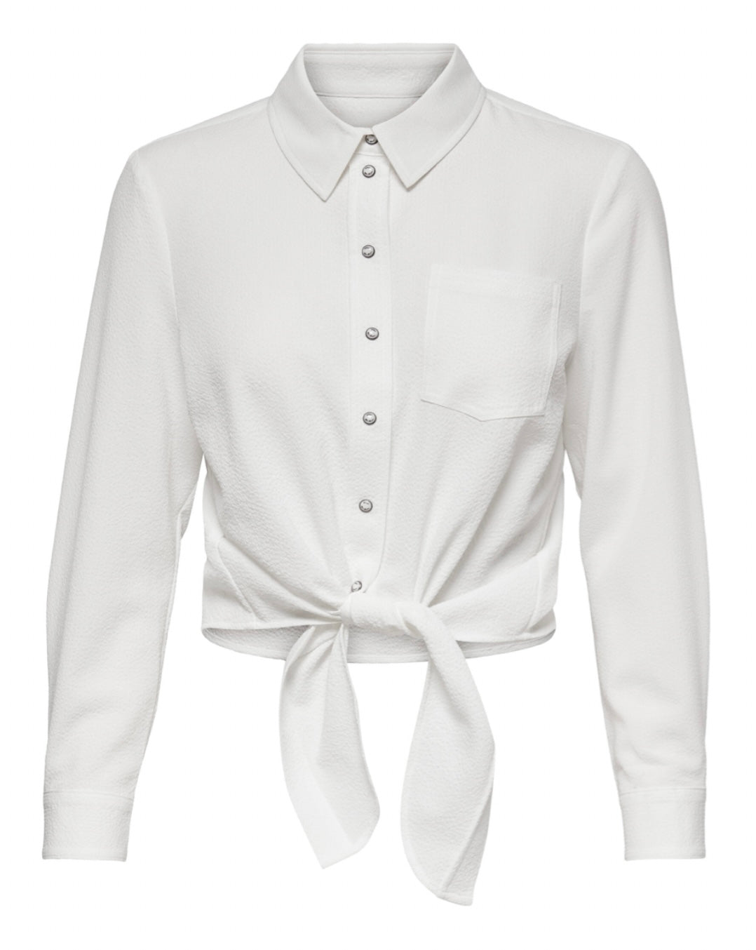 ONLY - LECEY LS KNOT SHIRT - CLOUD DANCER