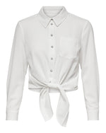 Ladda upp bild till gallerivisning, ONLY - LECEY LS KNOT SHIRT - CLOUD DANCER
