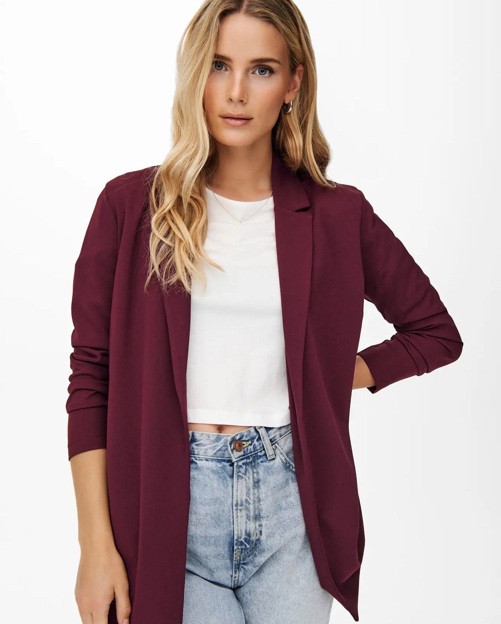 JDY - GEGGO LIFE L/S BLAZER - WINDSOR WINE