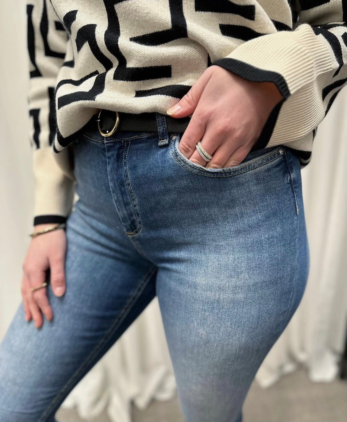 ONLY - BLUSH MID SK ANK RW DNM REA1319 - MEDIUM BLUE DENIM