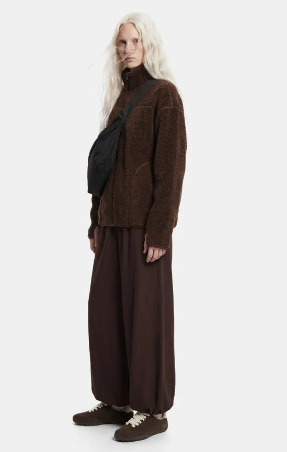 PIECES - SADIA TEDDY JACKET - HOT FUDGE