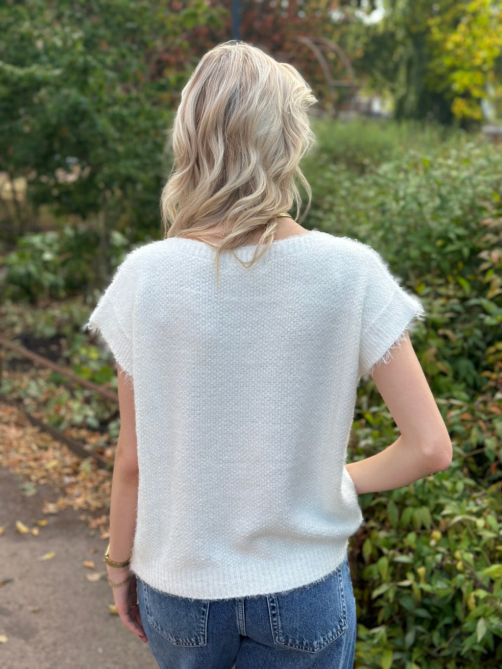 MARTA - LAYA KNIT VEST - WHITE