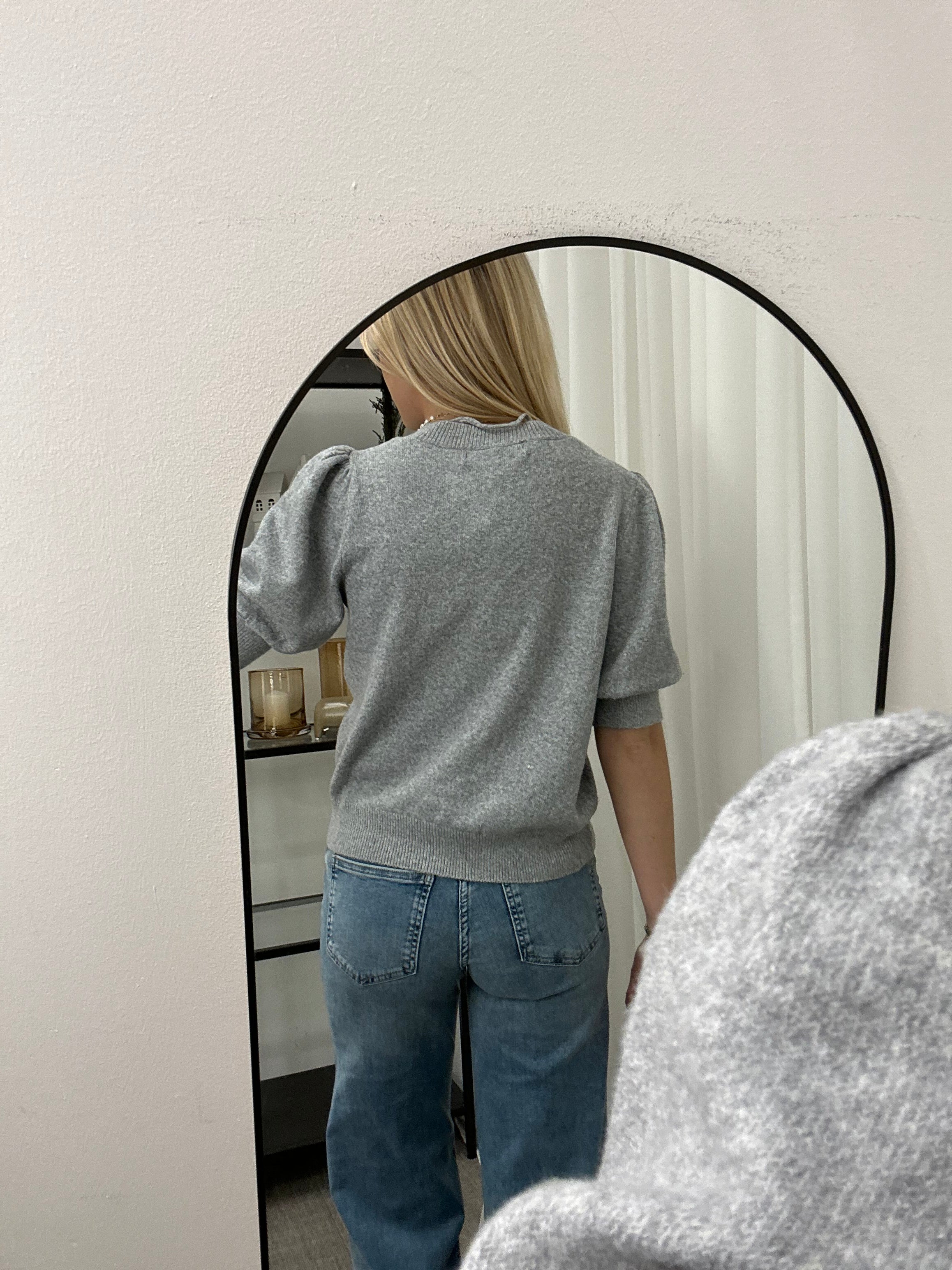 VEROMODA - DOFFY 2/4 O-NECK PULLOVER - LIGHT GREY/MELANGE