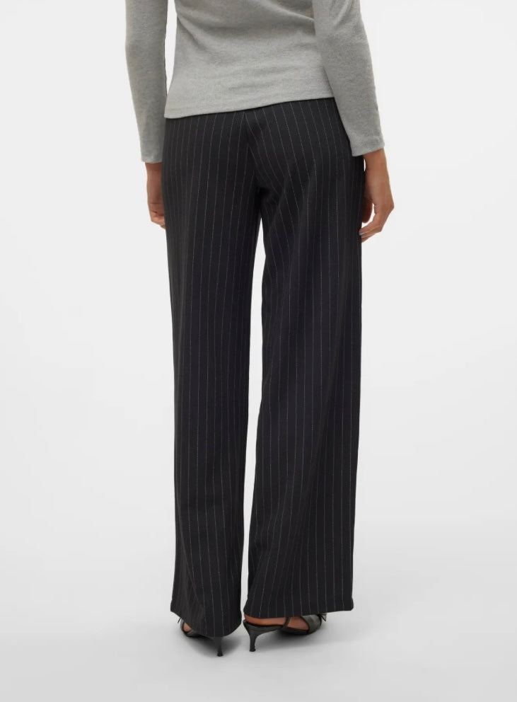VERO MODA - BERLIN WIDE PANT - OBSIDIAN/OATMEAL
