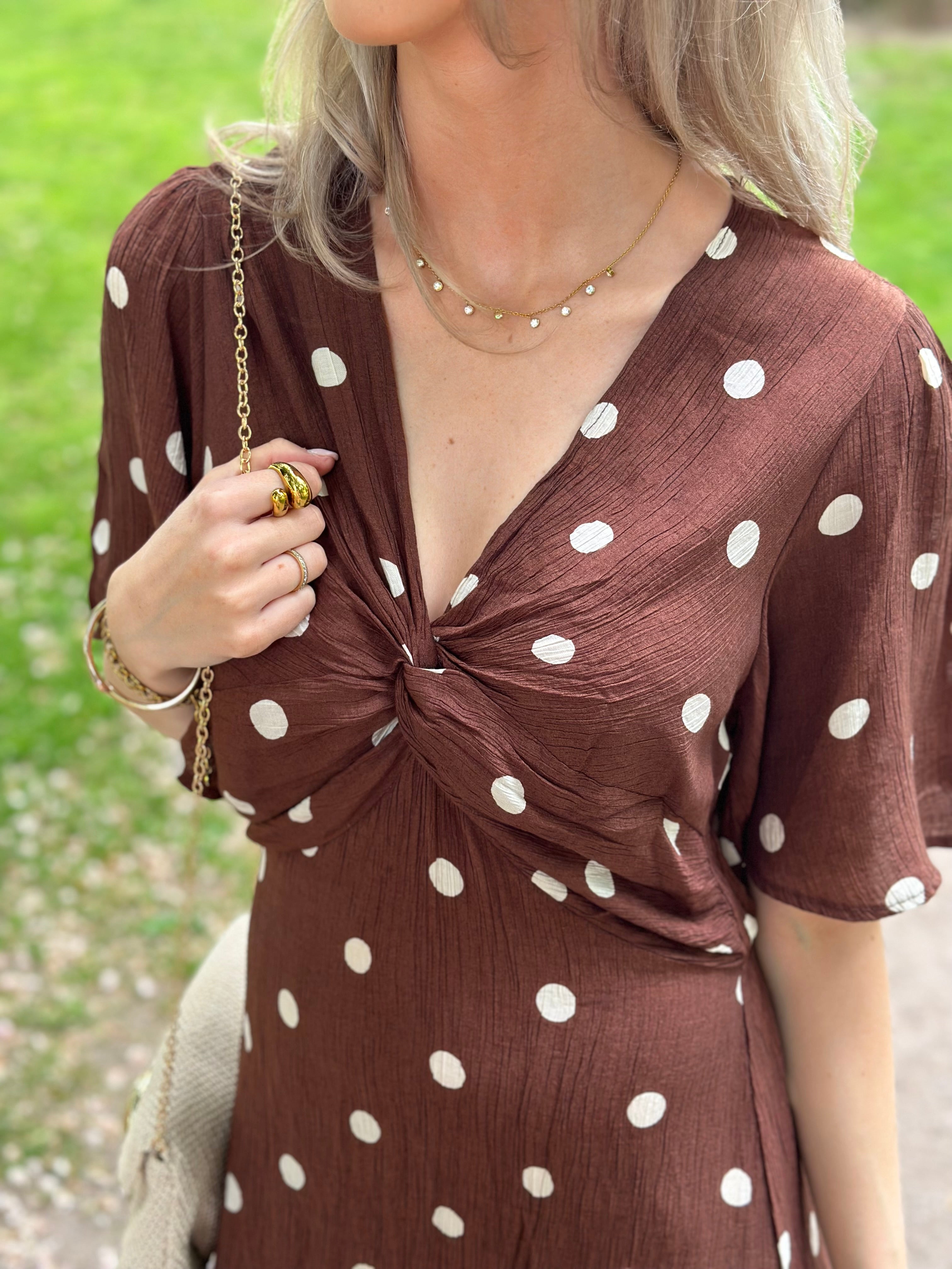 COSY HOUSE - DOT DRESS - BROWN