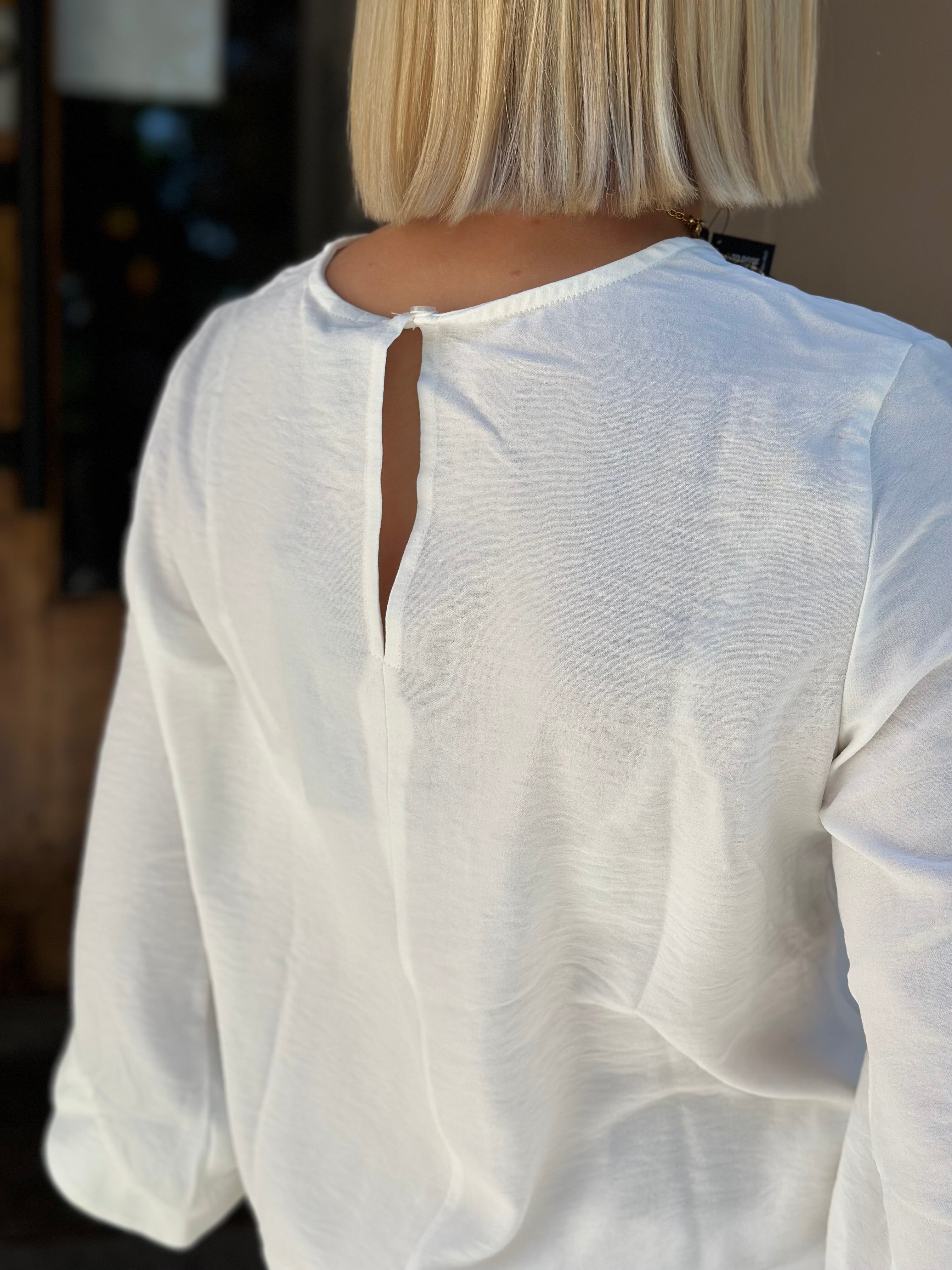 VEROMODA - ALVA 3/4 O-NECK TOP - WHITE
