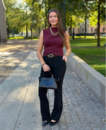Ladda upp bild till gallerivisning, PIECES - MADISON SL DRAPED TOP - TAWNY PORT
