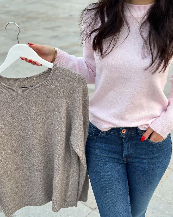 VERO MODA - DOFFY LS O-NECK BLOUSE - MOON ROCK