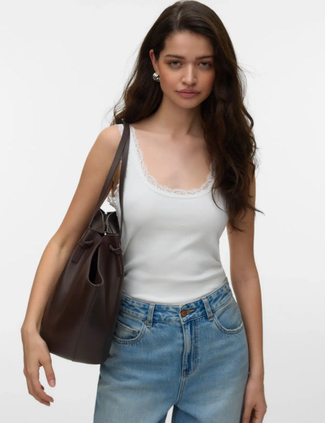 VEROMODA - NANA LACE TOP - SNOW WHITE