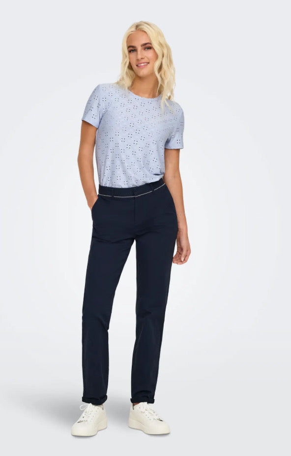 JDY - CATHINKA S/S TAG TOP - KENTUCKEY BLUE